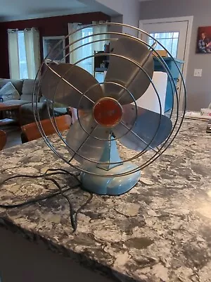 Vintage Zero Fan Robin Egg Blue One Speed Non-oscillating • $25