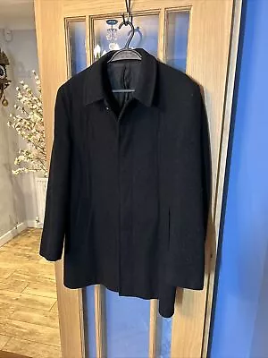 Karl Jackson Mens Wool & Cashmere Blend Coat UK Size M  Black Crombie • £15