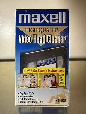 Maxell High Quality Video Head Cleaner VP-100 VHS Tape VCR Dry Type USED • $9.49