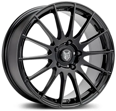 Alloy Wheels 18  Fox FX004 Black Gloss For Mitsubishi Carisma GT Evo II 95-99 • $844.91