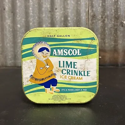 AMSCOL Half Gallon Lime Flavoured Vintage Ice Cream Tin • $31.90