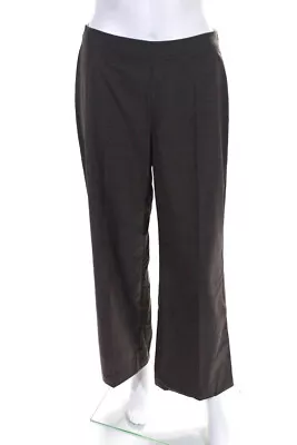 Rena Lange Womens Wool High Rise Straight Leg Trousers Brown Size 6 • $2.99