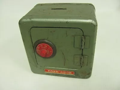 Vintage Green SUPERIOR TOY MFG. CO.  Fort Knox  Metal Combination Safe Coin Bank • $18.99