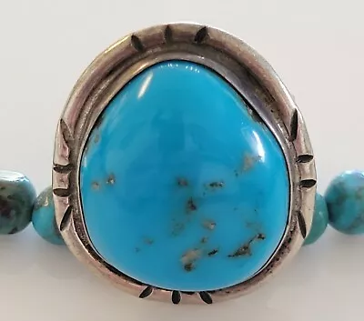 Men's Vtg OLD PAWN Navajo Handmade Traditional Sterling & Turquoise Ring Size 12 • $73