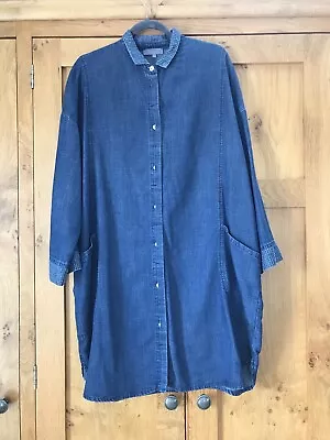 Ladies Sahara Linen Mix Blue Tunic Size S/M (would Fit Up To Size 18) • £14.99