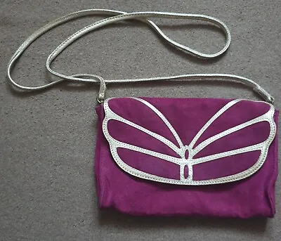 Accessorize Purple Suede Butterfly Bag • £15