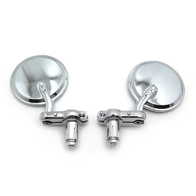 Pair Chrome Foldable Universal Motorcycle Round 7/8  Handle Bar End Side Mirrors • $21