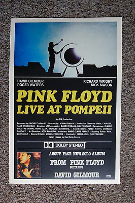 Pink Floyd Concert Poster 1972 Live At Pompeii-- • $4.25