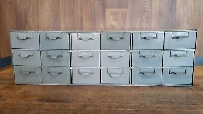 Vintage Lyon 18 Drawer Metal Parts Cabinet 17  Deep  USA • $179