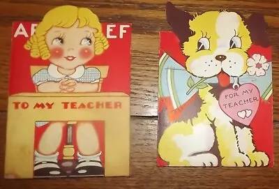 Vintage Valentines Day Cards Lot Of 2 1920's 1930's Cards Teacher • $0.99