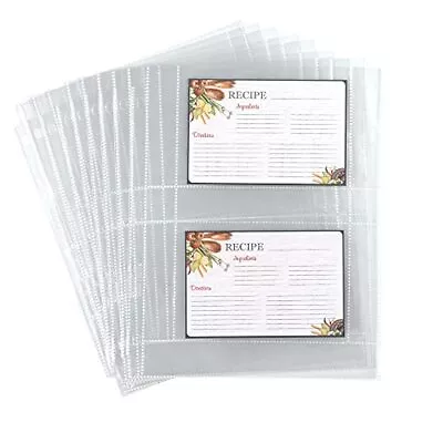 Samsill Recipe Card Page Protectors For 8.5 X 11 Inch 3 Ring Binder 4 X 6 2 P... • $11.39