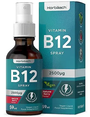 Vitamin B12 Spray 2500mcg | 59mL | Berry Flavour | Energy Support | By Horbaach • £13.99