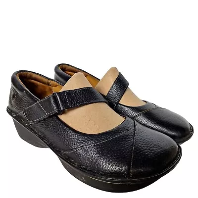 Nurse Mates Womens Grady Black Pebbled Leather Mary Jane Shoes Size 8.5 M • $18.05