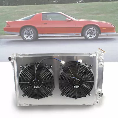 3Row Aluminum Radiator+12'Fan For 82-92 Chevy Camaro/Firebird Trans Am 2.5-5.7L • $160