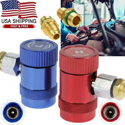 R1234yf Refrigerants Adjustable Quick Coupler Adapter High Low AC Mainfold Guage • $12.49