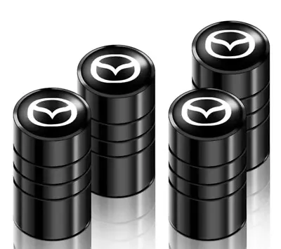 Mazda Wheel Valve Stem Caps / Tyre Cap - Set Of 4 - Black - Free Post • $9.99