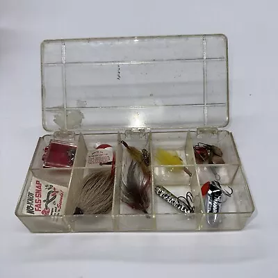 Vintage “Sport King 3” Pocket Pak Tackle Box WFishing Lures 7”x 3 1/2”x 1 1/4” • $12