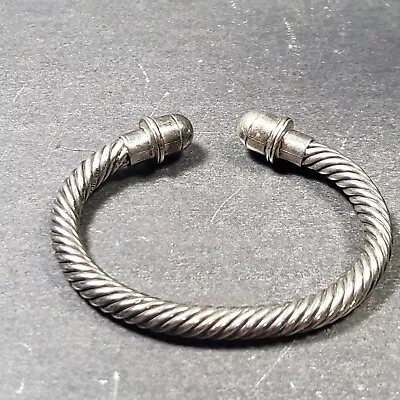 Mens Torq Bracelet Silver Tone Flexible Viking Statement Modernist Boho 7  • $12.99