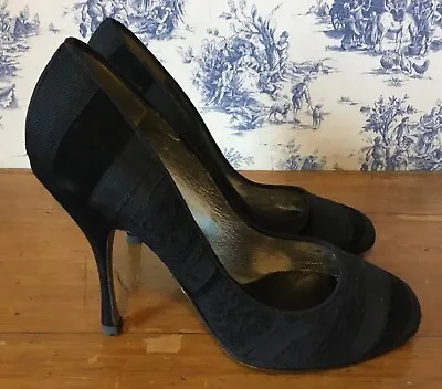 £27.99 • Buy Ladies Dolce & Gabbana Black Suede Stiletto Heeled Court Shoes Size 37 U.K 4