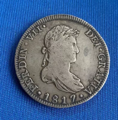 Bolivia 8 Reales Ferdinand VII 1817 Large Silver Coin Original Bolivian Coin E86 • $249.99