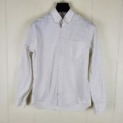 $15.53 • Buy J.CREW Shirt Men's Medium White Polka Dot Button Up Collared Pocket Long Sleeve