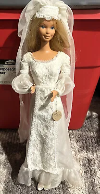 Vintage 1976  Mattel 18  Supersize Barbie BRIDE  Hard To Find! • $145
