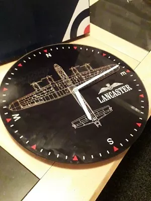 Lancaster Bomber 30cm Glass Wall Clock RAF Official Licensed Product • £20