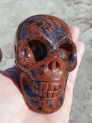 Beautiful Mahogany Obsidian Crystal Skull Carving. 3.5 . Over 1.2 Pounds! K6 • $29
