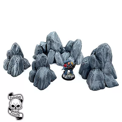 Rocky Terrain Debris Battleground Cover 28mm Wargaming Scatter Scenery Tabletop • £11.99