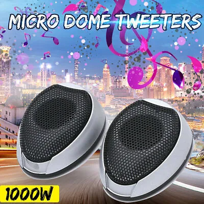 1 Pair Car Tweeters 1000W Vehicle Audio Stereo Speakers Micro Dome Loudspeaker • £6.67