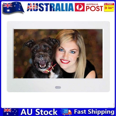 $50.79 • Buy 7 Inch LED 800x480 Digital Photo Frame Alarm Clock MP3 Movie Player (White) AU