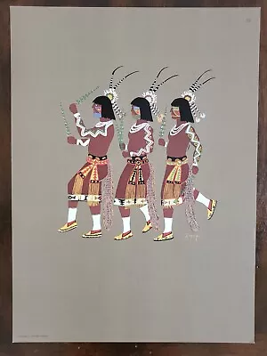 Rare Native American Indian Print By Steven Mopope -  Hopi Green Dance  • $35