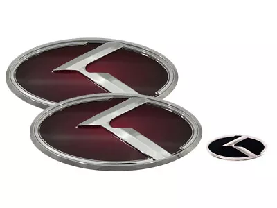 3D K Logo Emblem Red & Chrome 3pc (Fits: KIA 2017+ Forte Sedan K3) • $45.99