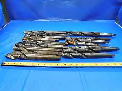 Lot Of 16 Hss Twist Drill Bits Various Sizes Up To 1 3/16  Morse Taper Shanks • $119.99