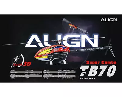 Align T-Rex TB70 Electric Super Combo Helicopter Kit (Orange) [AGNRH70E56X] • $1439.99