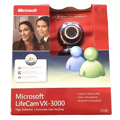 Microsoft LifeCam VX-3000 Model 1076 Windows Live Call Button Auto Face Tracking • $9.99