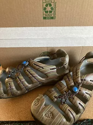 Mion Hiking Ladies Sandal 9 US 40EU Multi Green Brown Preowned • $20