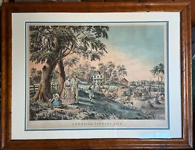 Original N. Currier Large Folio -  American Country Life - Summers Evening  • $595