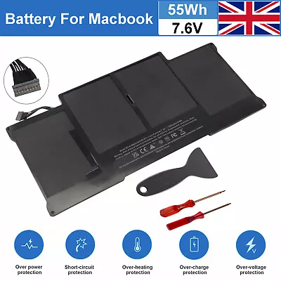 A1405 A1496 Battery For MacBook Air 13  A1466 Mid 2012 2013 Early 2014 7.6V 55Wh • £28.99