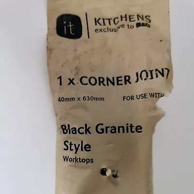 B&Q It Kitchens Corner Joint In Black Aluminium 40mm X 630mm • £7.99