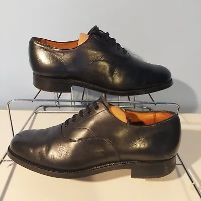 £39.99 • Buy SANDERS Mens Lace Up OXFORD Shoes Black Leather VINTAGE APR2707