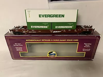 Mth Premier Bnsf Evergreen Husky Stack Car 20-95059 Intermodal Double Twin Train • $129.99