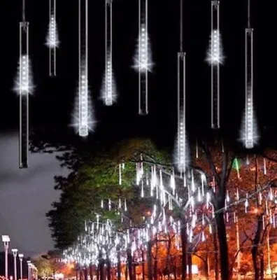 LDUSAHOME 192 LED Meteor Shower Lights Fairy String Light Falling Rain 8 Tubes • $11.48