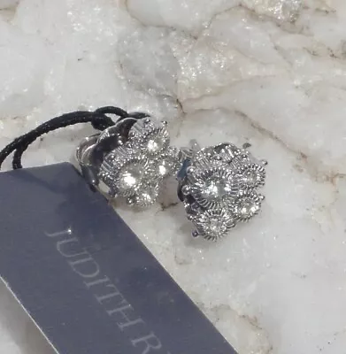 Judith Ripka Lore Santorini Sterling Silver 925 White Topaz Stud Earrings New • $100