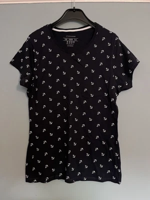 £4.99 • Buy Anchor Print * Navy * Fitted T-shirt * Size 14 * Cap Sleeve