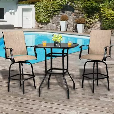 Outdoor Chairs Swivel Counter Height Chairs Tall Bar Chairs Stools Bistro Table • $117.99