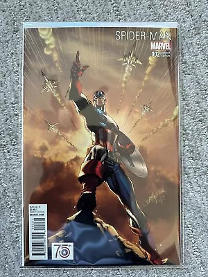 AMAZING SPIDER-MAN #2 J Scott Campbell Captain America 75th Variant 1:50 • $59.99