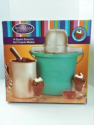 Nostalgia Electrics ICMP400BLUE 4 Quart Electric Ice Cream Maker Blue NEW  821 • $15.99