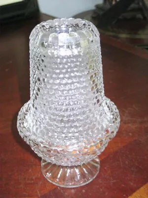 Vintage Duncan Miller Clear Glass Thousand Eye Hobnail Fairy Lamp 6.5” • $22.50