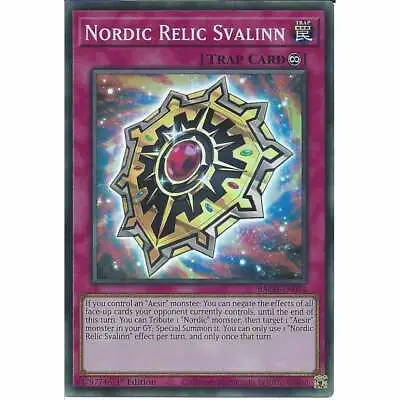 Nordic Relic Svalinn BACH-EN074 1st Edition Super Rare YuGiOh Trading Card Game • £0.99